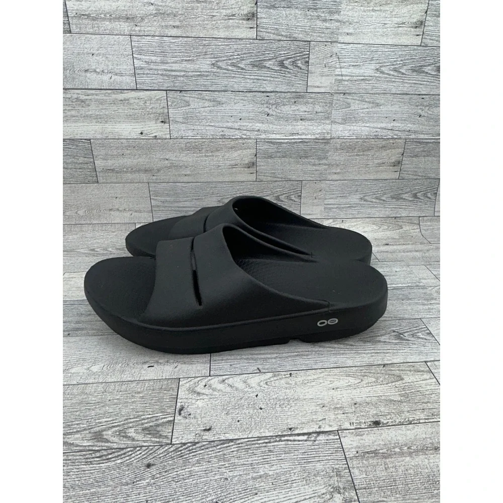 OOFOS OOahh Recovery Slides Black M10 W12 EU 43 Comfort Sandal